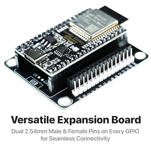 Image of Lonely Binary 3-Pack ESP32 Gold WiFi BT 3 Expansion Bases for Arduino IDE | WS2812 RGB LED on GPIO2; 3 bases: 2.54mm GPIO, screw & non-screw terminal; USB-C, pre-soldered, no solder; cable + case