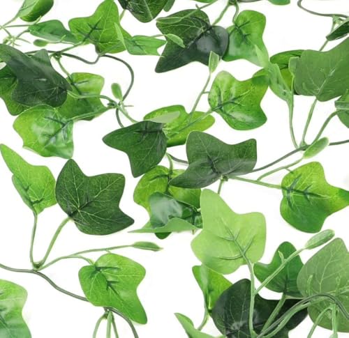 Image of Artificial Vines Fake Greenery Garland Willow Leaves Faux Hanging Plants Trailing Weeping Ivy Drooping Hanging Vines Faux Plants Realistic Home Office Christmas Holiday Decor (1, Design4)
