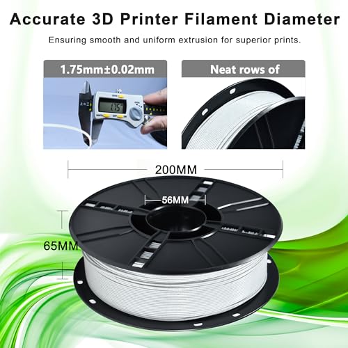 Image of iBOSS 3D PLA+ Filament 1.75mm 1Kg Marble, 1.75MM 3D Filament, 3D Printer Filament PLA Pro Tougher and Stronger, Dimensional Accuracy + /- 0.02mm Fits for Most FDM 3D Printers(Marble White)