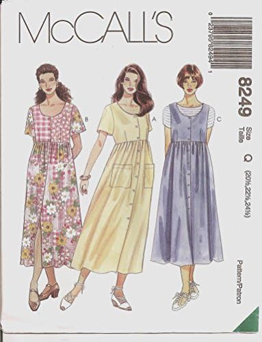 McCall's 8249 Size Q 20½, 22½, 24½ Half Size Dress or Jumper