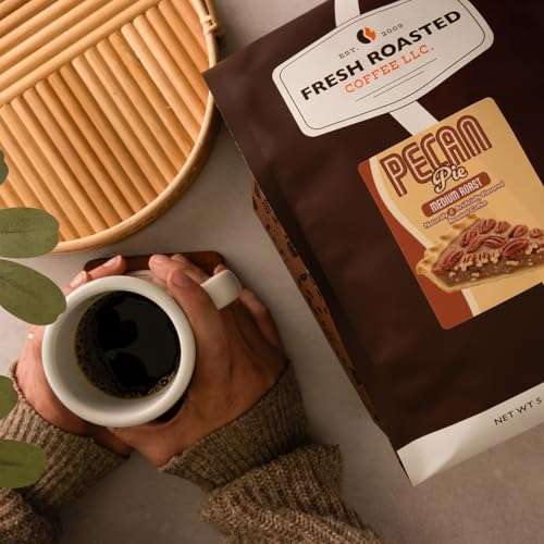 Image of Fresh Roasted Coffee, Pecan Pie Flavored Drip Ground Coffee, Medium Roast, Kosher, 5 lb (80 oz)