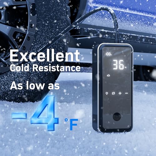DENVIX Tire Inflator Portable Air Compressor, 2X Faster Inflation Cordless Air Compressor, Electric Air Pump for Car Tires with 15000 mAh Battery Capacity, 45W 3X Faster Charging, Deluxe Package.