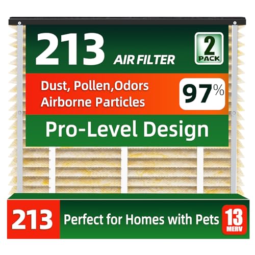 2 Pack 213 Air Filter Replacement Help Reduce Odor Humidity Resistance & Dust Capture Compatible with AprilAire Whole House Air Purifiers 20x25X4 Furnace Filter