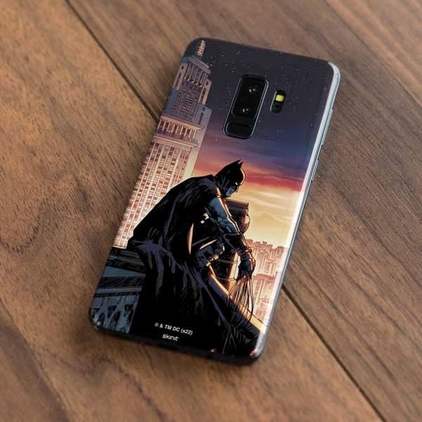 Skinit Decal Phone Skin Compatible with Samsung Galaxy S9 Plus - Officially Licensed Warner Bros Batman Rooftop Design