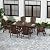 WestinTrends Malibu 7 Piece Adirondack Outdoor Dining Set, All Weather Poly Lumber Patio Table and Chairs Furniture Set, 71" Trestle Dining Table and 6 Adirondack Dining Chair, Dark Brown