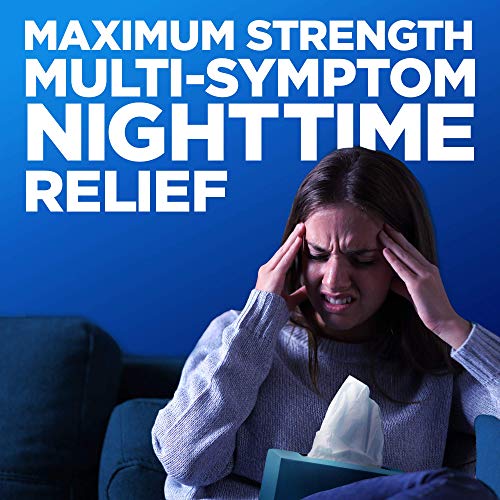 Amazon Basic Care Nighttime Severe Cold and Flu Relief Caplets, Vapor Ice, 24 Count - image 8