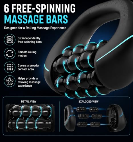 Image of Electric Rolling Massager, Deep Tissue Muscle Roller, Rechargeable Cordless Percussion Massager with 5 Speed Levels, Large Area Full Body Massage Roller for Legs, Thighs, Calves, Back, Arms & Workout Recovery (S SIZE ROLLER MASSAER)