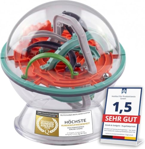 3D Kugellabyrinth - Kugelspiel Magic Maze Kugel-Labyrinth Puzzle Ball Geschicklichkeitsspiel - 14 cm (Beginner)