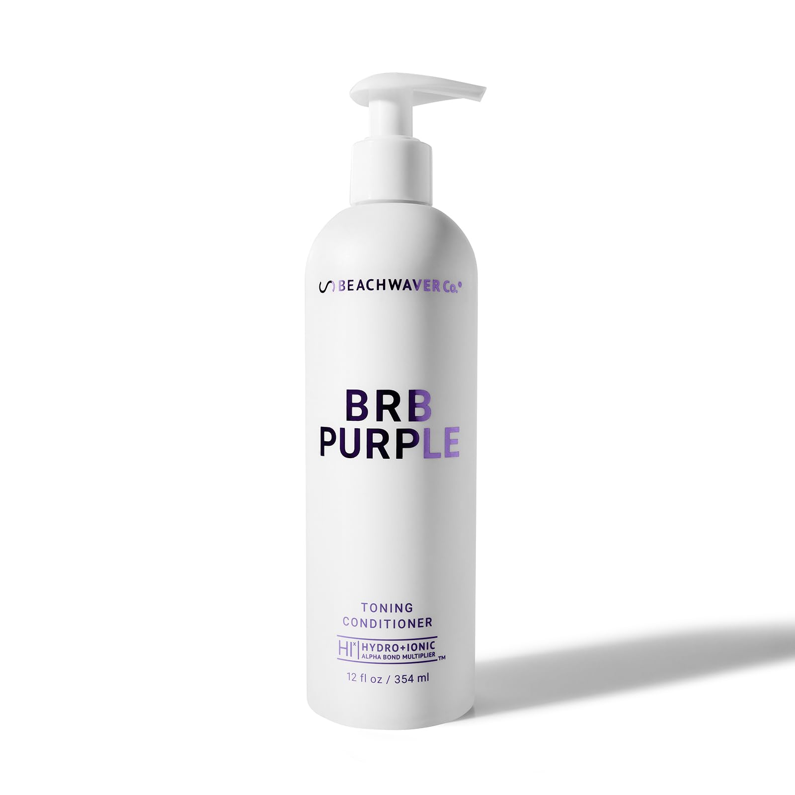 The Beachwaver Co. BRB Blonde Purple Conditioner - Full Size (12 Oz) | Anti-Brass Toning Conditioner w/HiX Vegan Bond Multipliers | Moisturizing, Sulfate-Free Formula for Blonde & Grey Hair