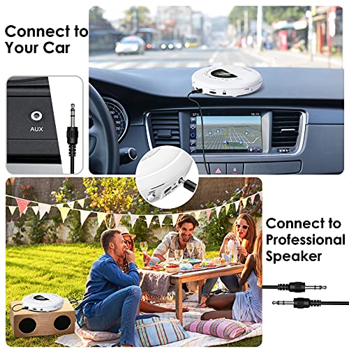 Gueray Tragbarer CD-Player mit Dual Stereo Lautsprechern Discman mit 1400mAh Akku CD-Player Persönlich für Auto und… - Image 8