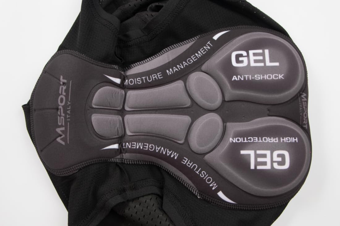Msport Pantalones Cortos de Ciclismo para Hombre – Acolchado 3D en Gel, Transpirable y de Secado Rápido, Ropa Interior de Ciclismo