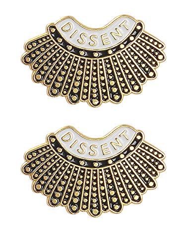 Image of RBG Pins Ruth Bader Ginsburg Pins I Dissent Pins RBG Dissent Collar Feminism Pins Women'S Rights Judge Badge Pins 4 pcs
