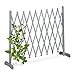 Relaxdays Rankgitter Holz, ausziehbar bis 275 cm, Rankhilfe Kletterpflanzen, Scherengitter freistehend, Garten, grau