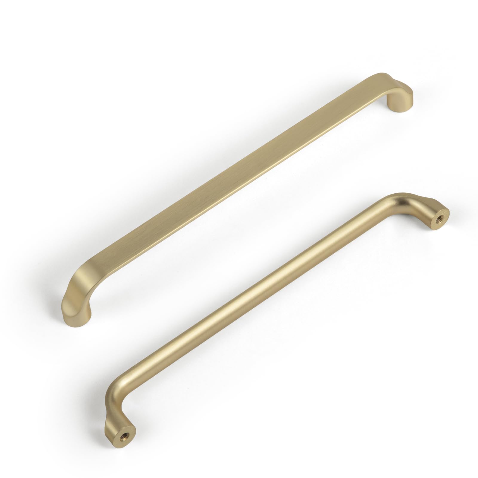 12 Pack Brushed Brass Modern Cabinet Pulls, Modern Drawer Handle for Kitchen, Cabinet Hardware for Bedroom, 7-9/16 Inches Center to Center