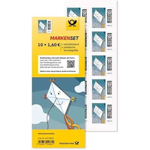 10x 160Cent Briefmarken zufällig ausgewähltes Motiv + Heartforcards® Versandschutz Cover