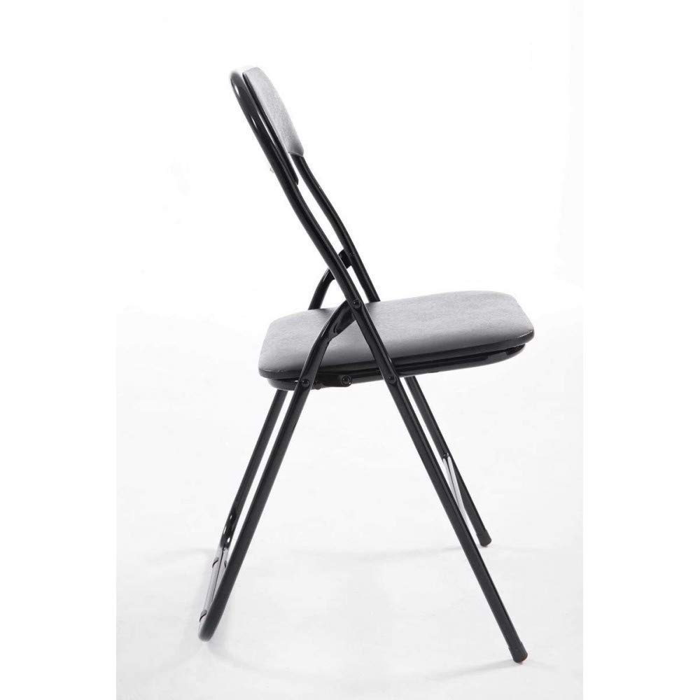 Set Di 8 Sedie Pieghevoli In Metallo Con Rivestimento PVC - Per Interno Ed Esterno, Nero - Foto 5