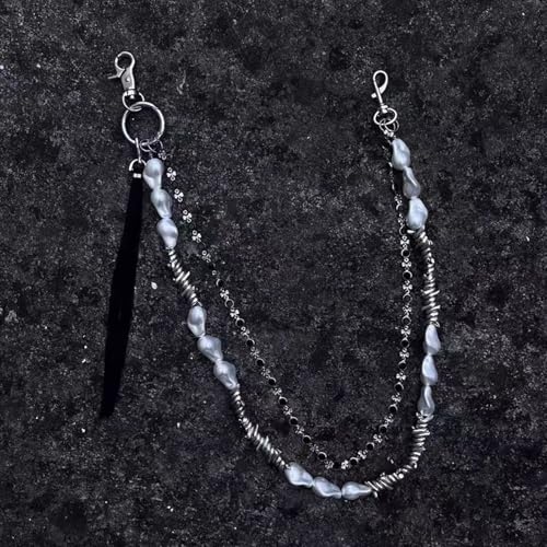Men Fashion Metal Pearls Waist Chain Stylish Waist Belt for Trendy Styles and Unique Look at Parties and Festivals, 65cm, Metal, No Gemstone4