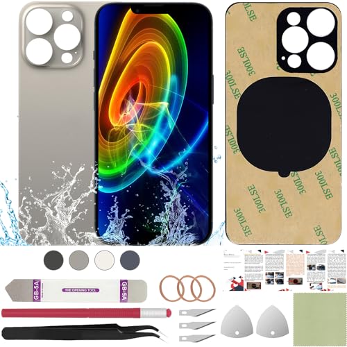 ReuWeu Rear Back Glass Cover Replacement Compatible with iPhone 15 Pro 6.1