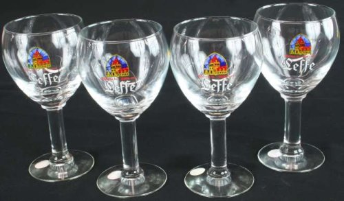 Vintage Belgian Set of 4 Leffe Abbey Beer Glasses
