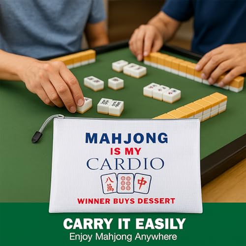 3 bolsas para fichas Mahjong, resistentes al agua miniatura 4