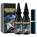2PCS Autopolitur Kratzer Entferne,Schneller Kratzerentferner für Autos,Tiefen Kratzer Reparatur,Entferner für Autos mit Anti-Kratzer Schutz, Entfernt Kratzer Effektiv und Schnell Mit Schwamm (100ml*2)