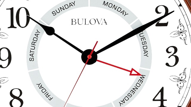 Amazon.com: Bulova Daily Wall Clock, Model C4804 | Brown Cherry