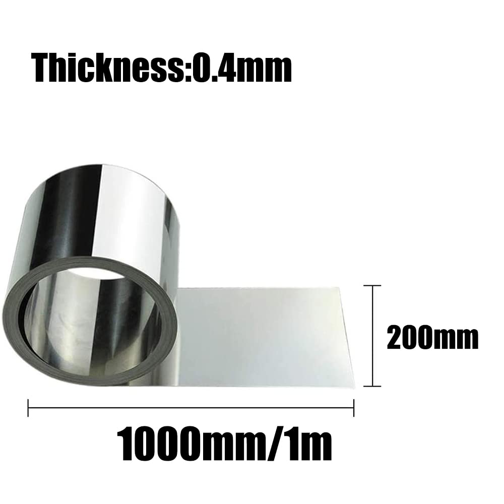Uxcell 304 Stainless Steel Foil Roll,0.4mm X 200mm X 1M Polished Finish Metal Strip Plate Sheet For Crafts Silver Tone - View #4