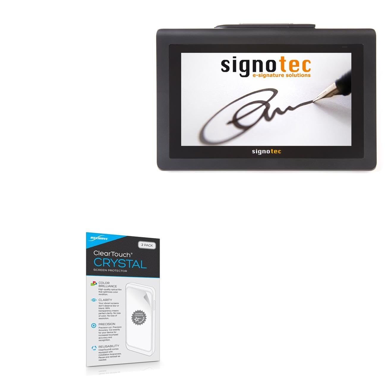 BoxWaveScreen Protector Compatible with signotec Delta - ClearTouch Crystal (2-Pack), HD Film Skin - Shields from Scratches