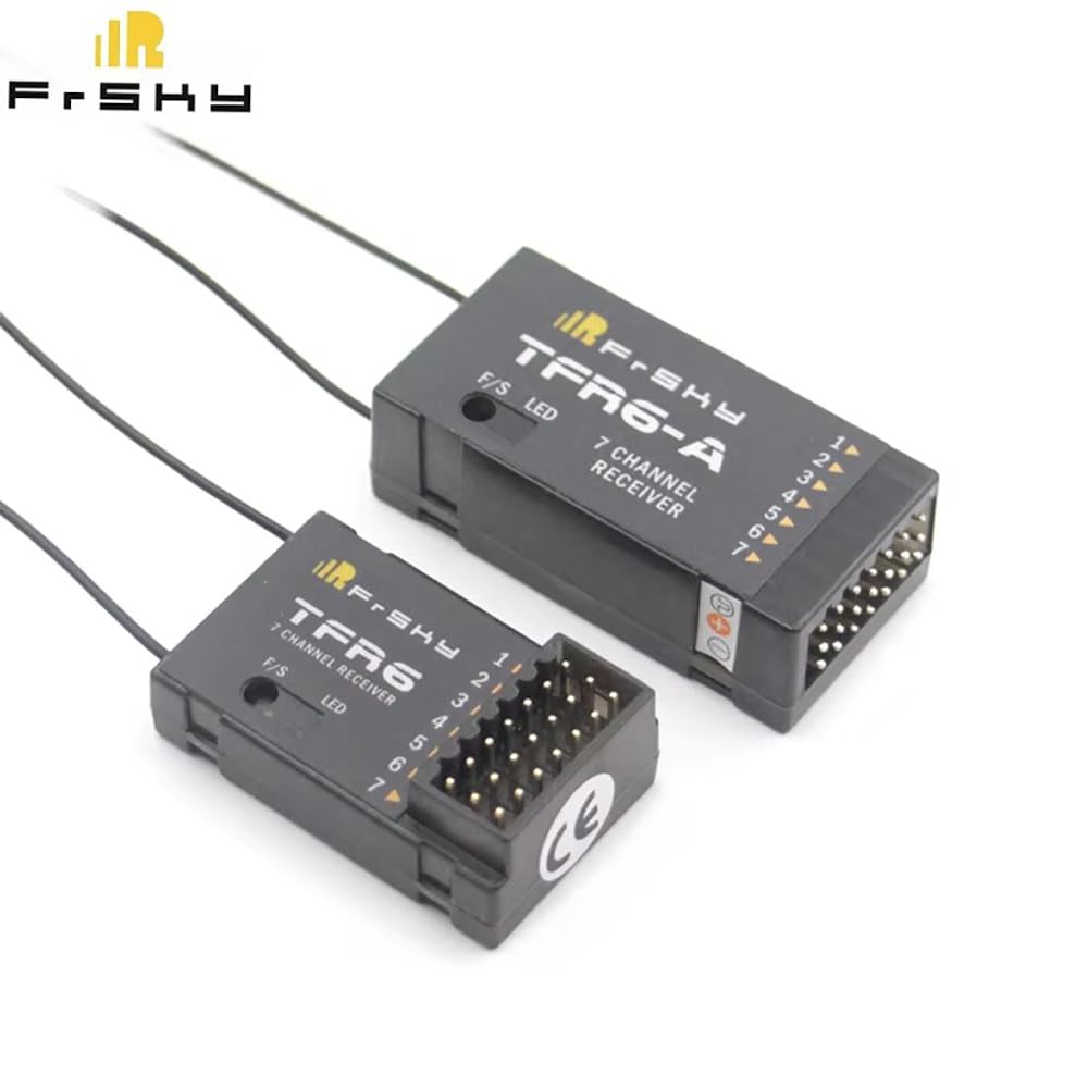 SPARKHOBBY FrSky TFR6A TFR6-A 2,4GHz 7 Channale Receptor FASST Compatible con Futaba T14SG T8FG Módulo para Control Remoto FPV Drones (TFR6)