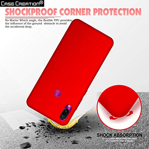 Image of Case Creation Luxurious OG Series for Redmi Note 7 Case Cover,Anti-Dirty Slim Case Frosted Matte Cute Candy TPU Raised Bezel (Splash of Color) Back Cover for Xiaomi Redmi Note7 -Wine Red