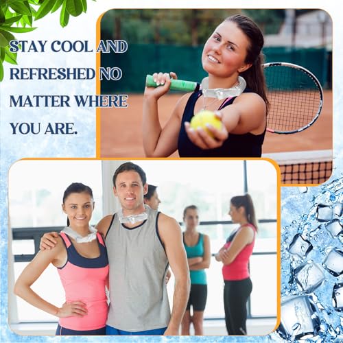 Image of Cozypower 6 Pcs Cooling Neck Wraps with Button Cooling Bandana Neck Cooler Scarf for Hot Weather Ice Neck Wrap Summer Outdoor