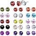 Produktbild Boao 15 Paar Faux Druzy Ohrstecker Ohrringe Set Edelstahl Runde Ohrringe Ohrstecker Schmuck für Damen Mädchen (Farbe Set 2, 5 mm)