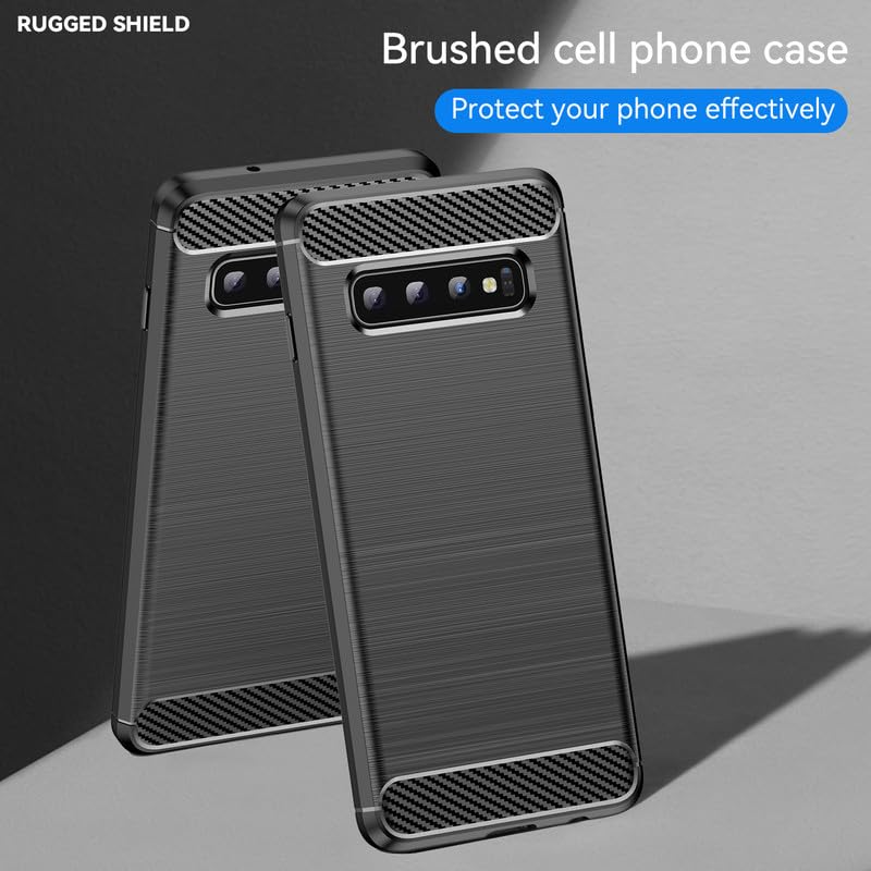 Image of Hybrid Carbon Fiber Back Case for Samsung Galaxy S10 Plus (Black)