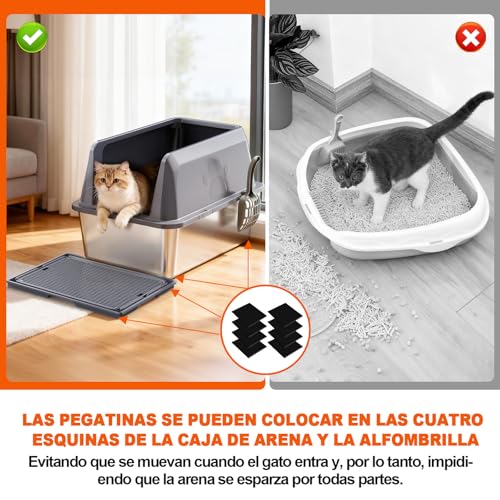 Arenero para Gato de Acero Inoxidable XL con Bordes Altos Antifugas y Accesorios - Imagen 7
