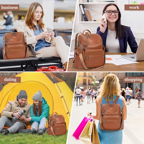 Image of Backpack Purse for Women Travel Convertible Shoulder Tassel Bag Ladies Work Travel Handbags