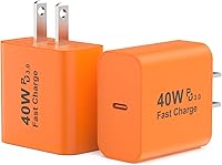 Vista 1 de Bloque de cargador USB C de 40 W, paquete de 2 bloques de cargador para iPhone 17, cargador de pared USB C de 40 W, adaptador de corriente USBC tipo