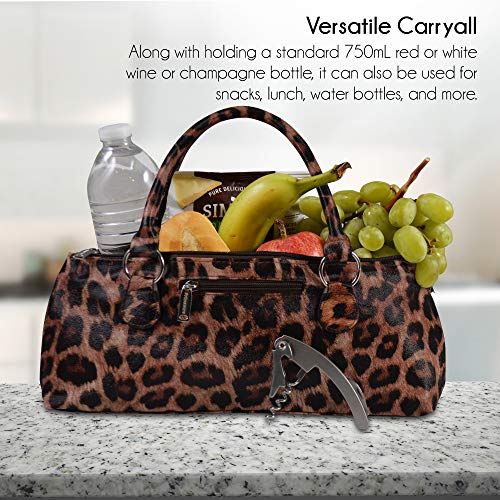 Image of Primeware Wine Clutch Bag (Thermal Insulated) Trendy Women's Carry Tote | Holds Red & White 750mL Bottles | Trendy Fashion | Incl. Portable Waiter-Style Corkscrew