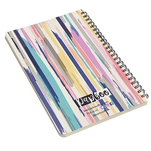 Image of PAPBOO A5, Easy to Carry, Step & Do More, Spiral Wiro Notebook : 100 GSM Natural Shade Paper, Dot Grid, 2 * 120 Pages, Journal, Diary, Gift