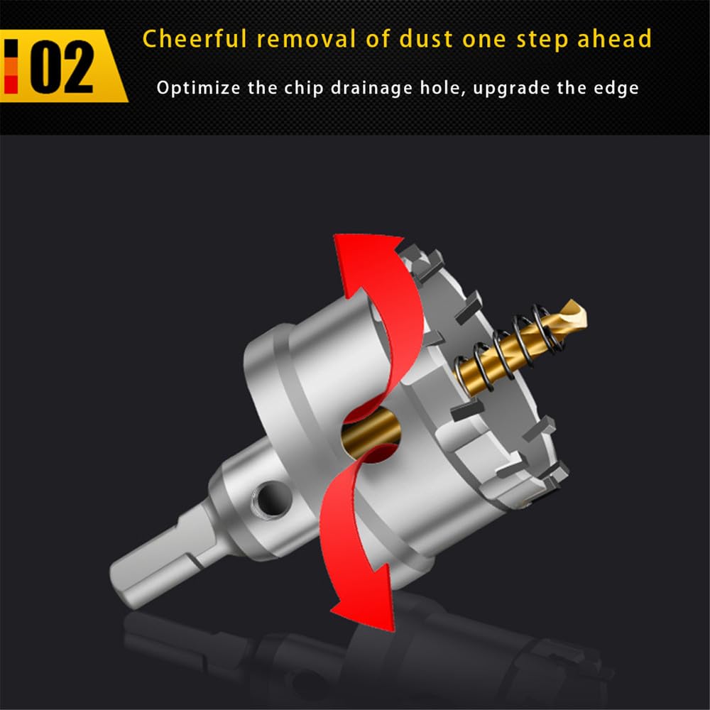 1 pz. Punta da trapano TCT in carburo di tungsteno, sega a tazza da 12-150 mm, set di punte da trapano, sega a tazza per foratura di leghe metalliche in acciaio inossidabile, 140 mm