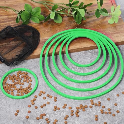 Futterring Aquarium, Schwimmende Pflanzenringe 5 Größen Fischfutterring für Aquarien Schwimmender Futterring Floating Plant Rings zum Stelle Zu Halten oder Trennen Schwimmende Pflanzen,10 Stück