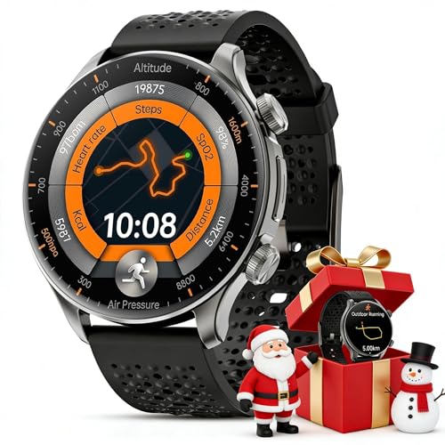 Joautrial GPS Smartwatch Herren, 1,60" AMOLED Smart watch, Bluetooth-Kopfhörer verbinden Sportuhren, Lokale Musik, Fotoalbum, Aufnahme, AI Assistent, 170+Sportmodi Fitnessuhr für iOS Android (Schwarz)