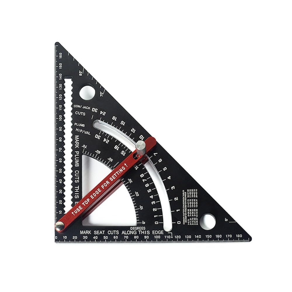 7inch Carpentry Triangle Ruler Adjustable Carpenter Layout Square Woodworking Tools(Metric)