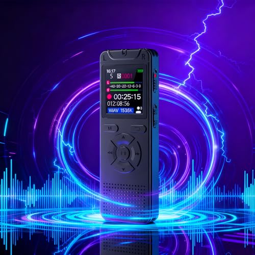 Digital Voice Recorder - Affordable & Easy to Use, One-Click, Voice Activated & Noise Reduction, Long Standby, USB Connectivity, Password, A-B Repeat, MP3 for Lectures/Meetings/Classes/Interviews