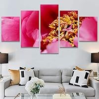 SIGNWIN 5 Panel Canvas Wall Art Botanical Chic Closeup Expressive Multicolor Photography Realism Ultra for Home Decorations Ready to Hang - 60