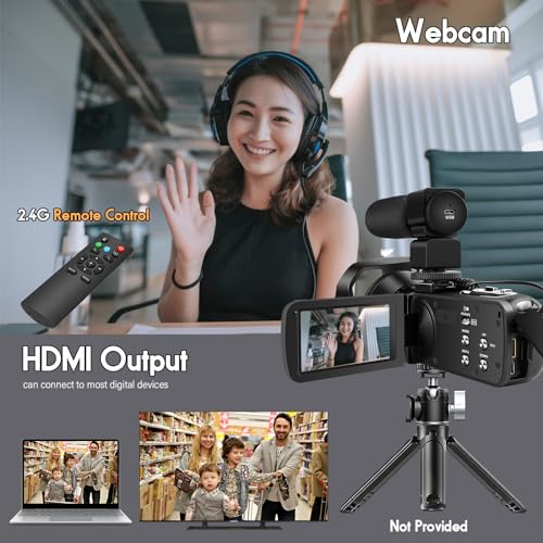 LOENTIR 5K Video Camera 64MP Camcorder IR Night Vision Vlogging Camera 18X Zoom WiFi Digital Camera for YouTube 3.0'' Touch Screen Camcorder with 32GB SD Card, Microphone, 2.4G Remote Control - Image 5