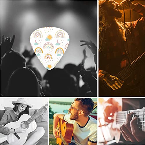 Lot de 12 médiators blancs pour guitare électrique, basse acoustique, motif arc-en-ciel, lune, soleil - Les Beatles, Paul McCartney, John Lennon, RIngo Starr, George Harrison Lot de 12 médiators blancs pour guitare électrique, basse acoustique, motif arc-en-ciel, lune, soleil – Image 8