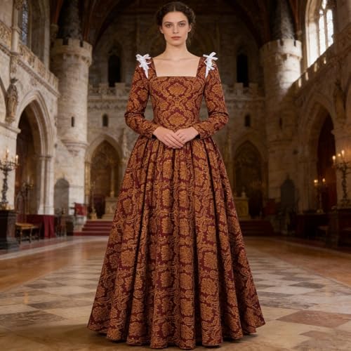 Robe médiévale de qualité supérieure avec finitions Renaissance