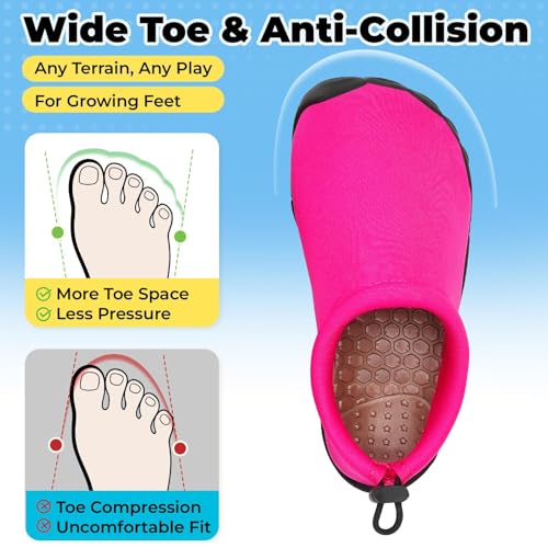 Image of Mishansha Kids Water Shoes Quick-Dry Wide Toe Box Non-Slip Barefoot Shoes Beach Pool Swim Shoes