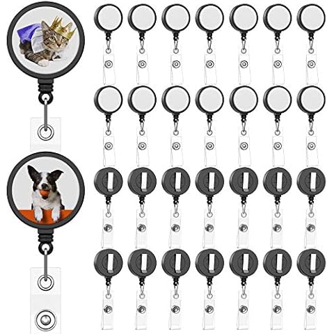 28 Black Sublimation Badge Holders for DIY Cover