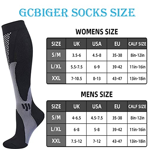 Calcetines de compresión (3 pares) para hombre, circulación, 20-30 mmhg, medias de compresión médica, para enfermería, Negro, XXL